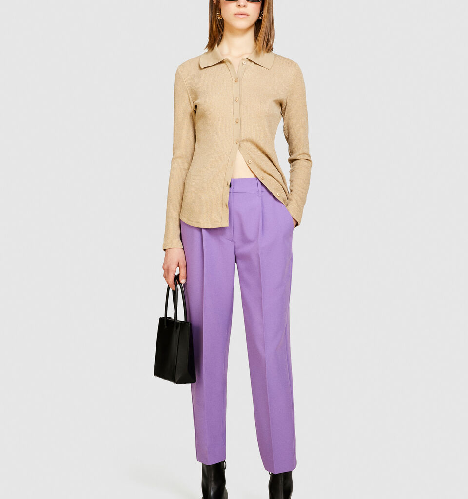 Solid color joggers - women's joggers - Lilac | Sisley image number 1